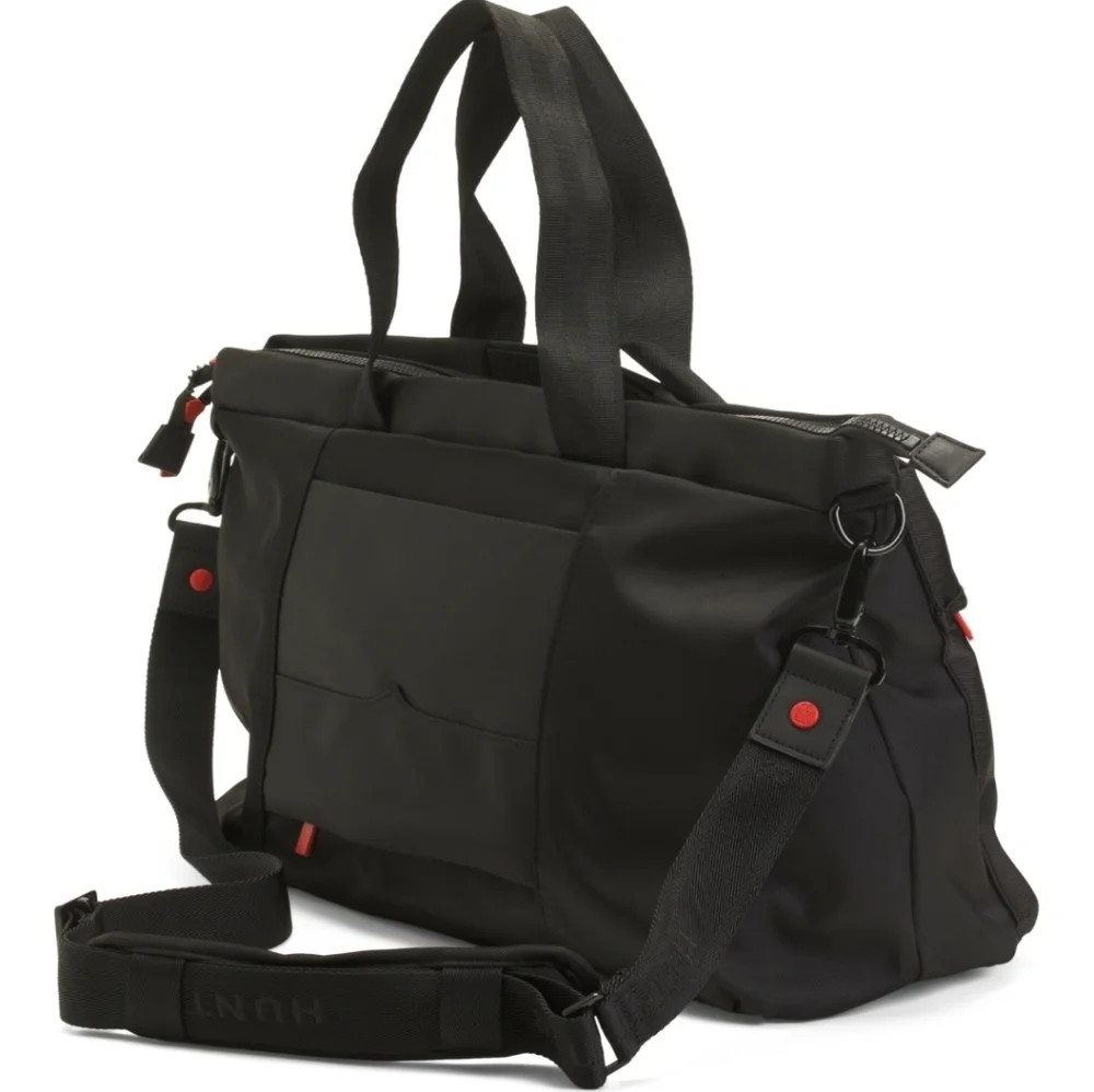 🖤🔹️Hunter🔹️ Black 12in Transport   Textile Duffle Bag In Black Weekender - Picture 4 of 9